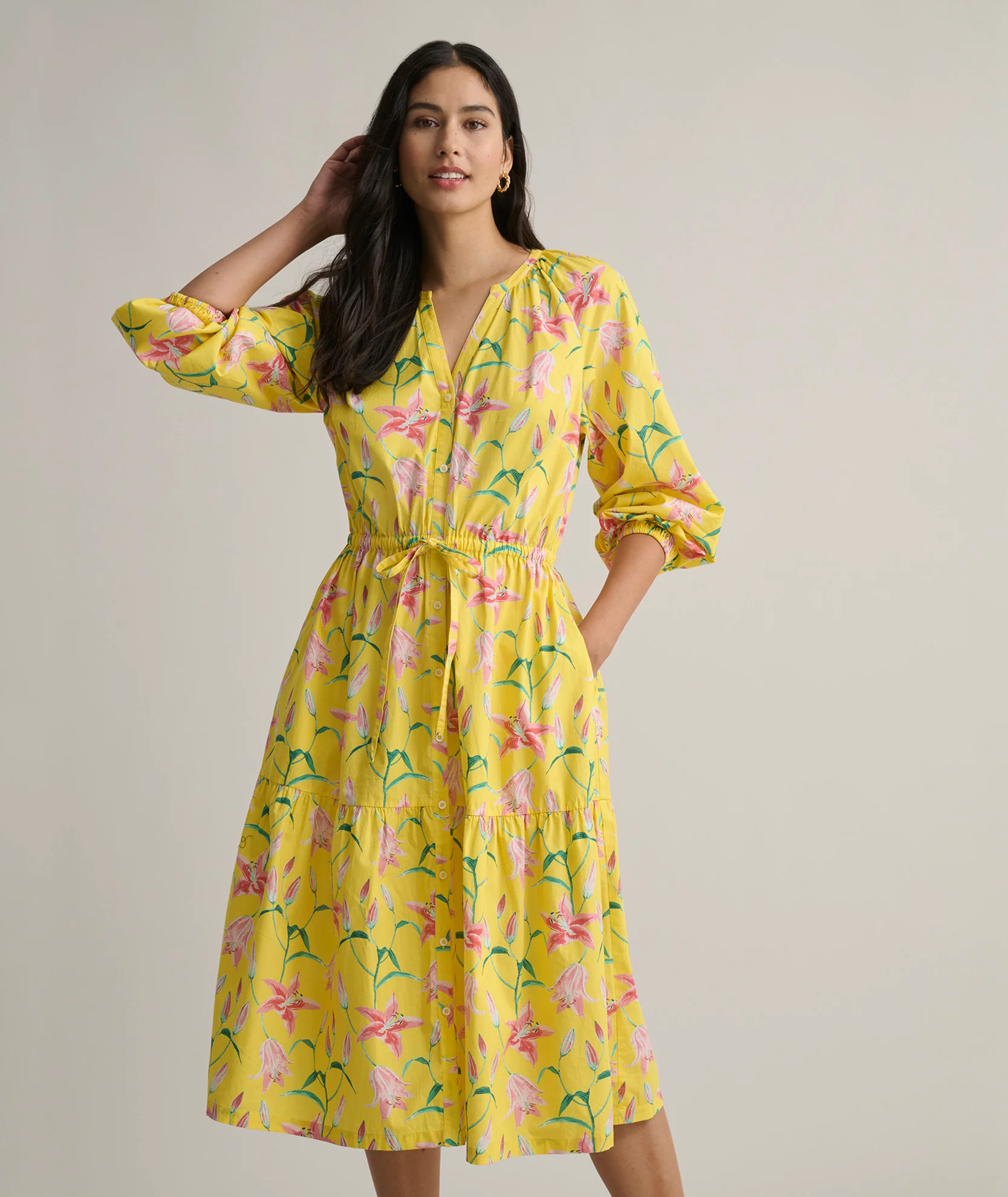 Stretch Cotton Floral Aurelia Dress - Image 3