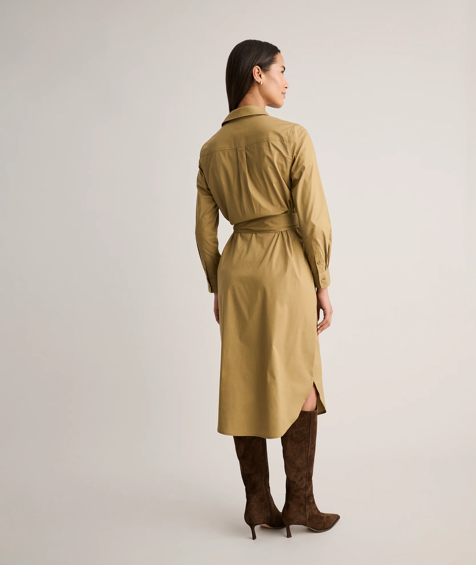 Cotton Stretch Midi Bailey Shirt Dress - Image 4