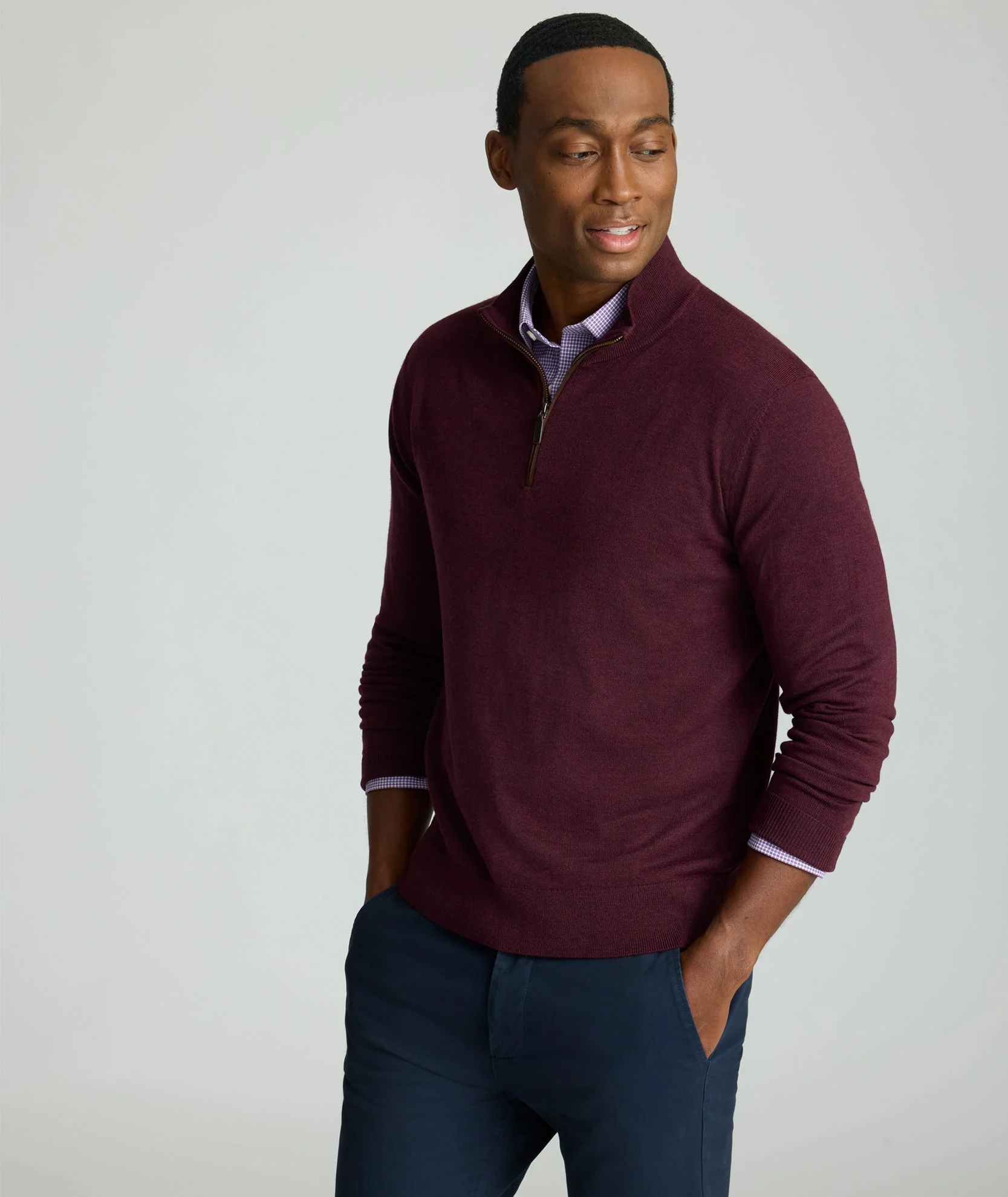 Merino Wool Quarter-Zip Sweater - FINAL SALE - Image 4
