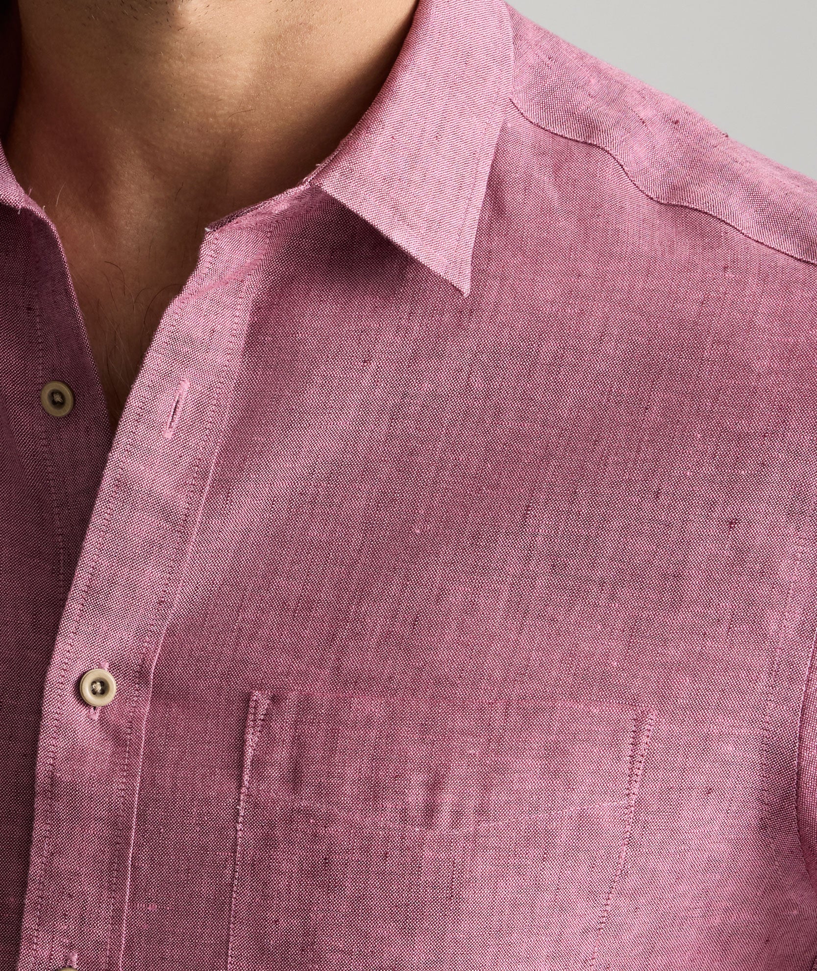 Wrinkle-Resistant Linen Short-Sleeve Cameron Shirt - Image 3