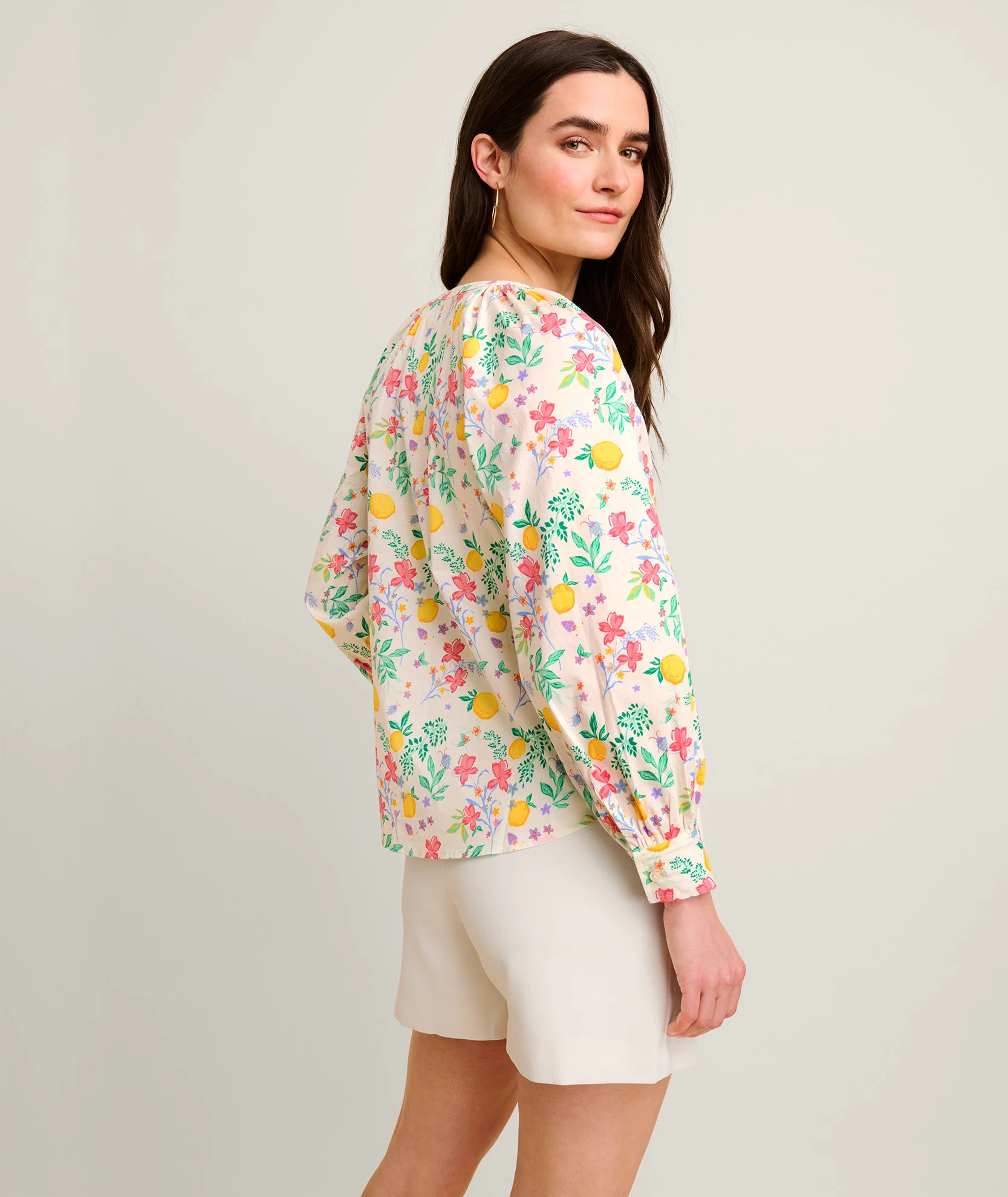 Stretch Cotton Lemon Print Carrie Shirt - Image 5