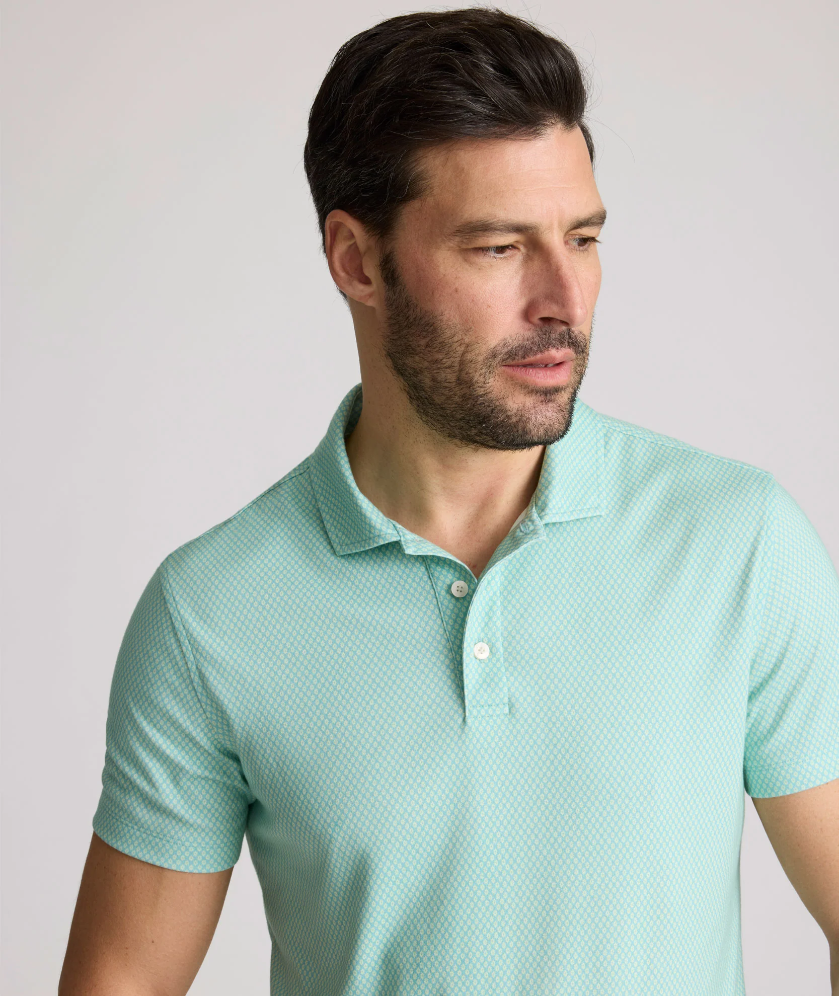 Wrinkle-Free Printed Damaschino Polo - FINAL SALE - Image 4