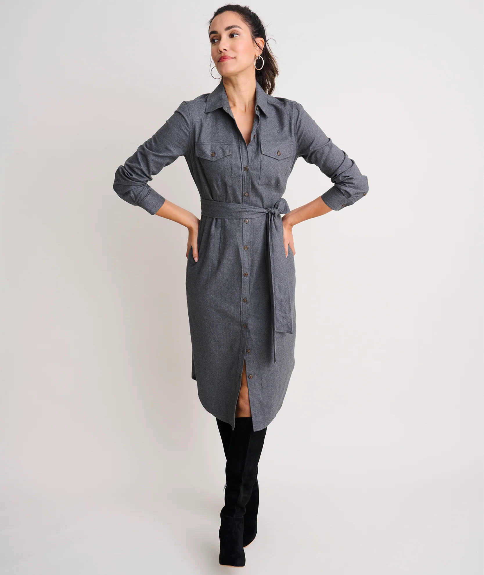 Cotton Midi Colby Shirt Dress - Image 3