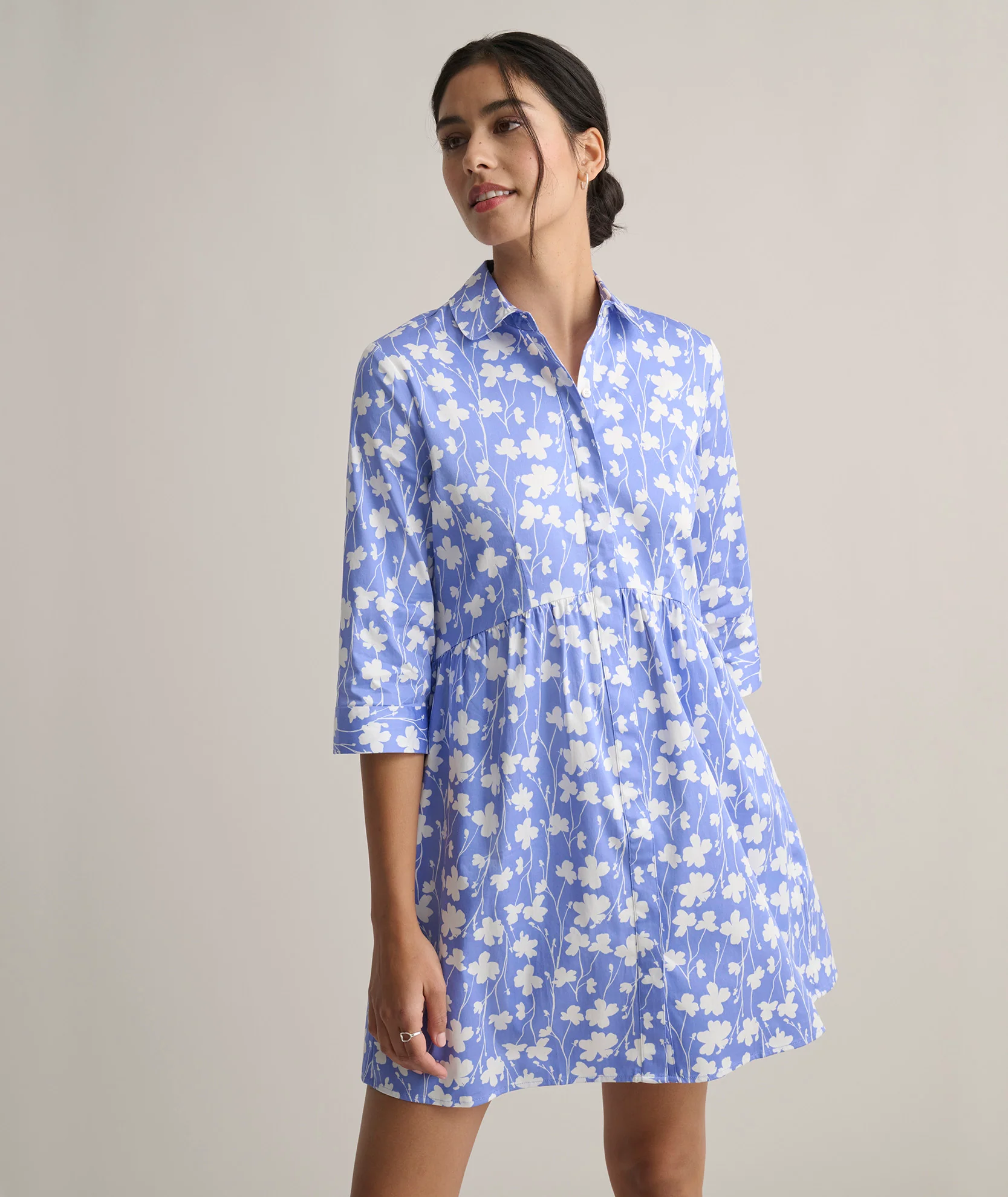 Stretch Cotton Demi Shirt Dress - Image 3