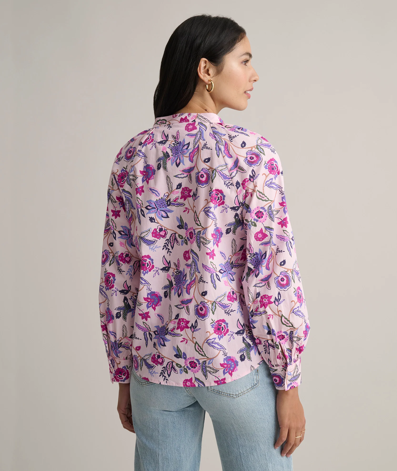 Stretch Cotton Paisley Elaine Shirt - Image 4