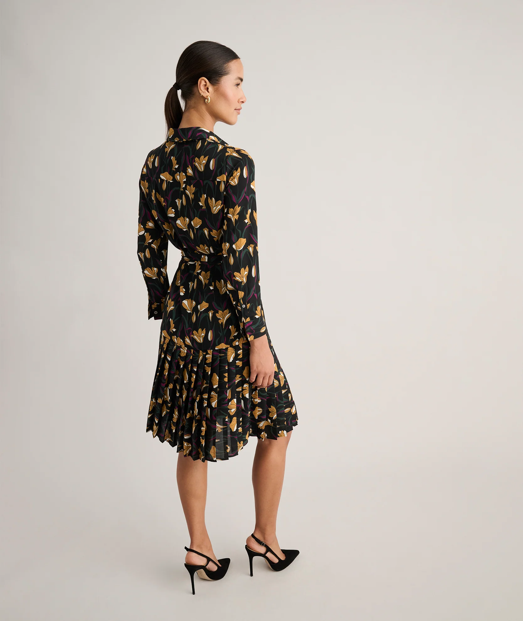 Pleated Janice Midi Shirt Dress - Image 5