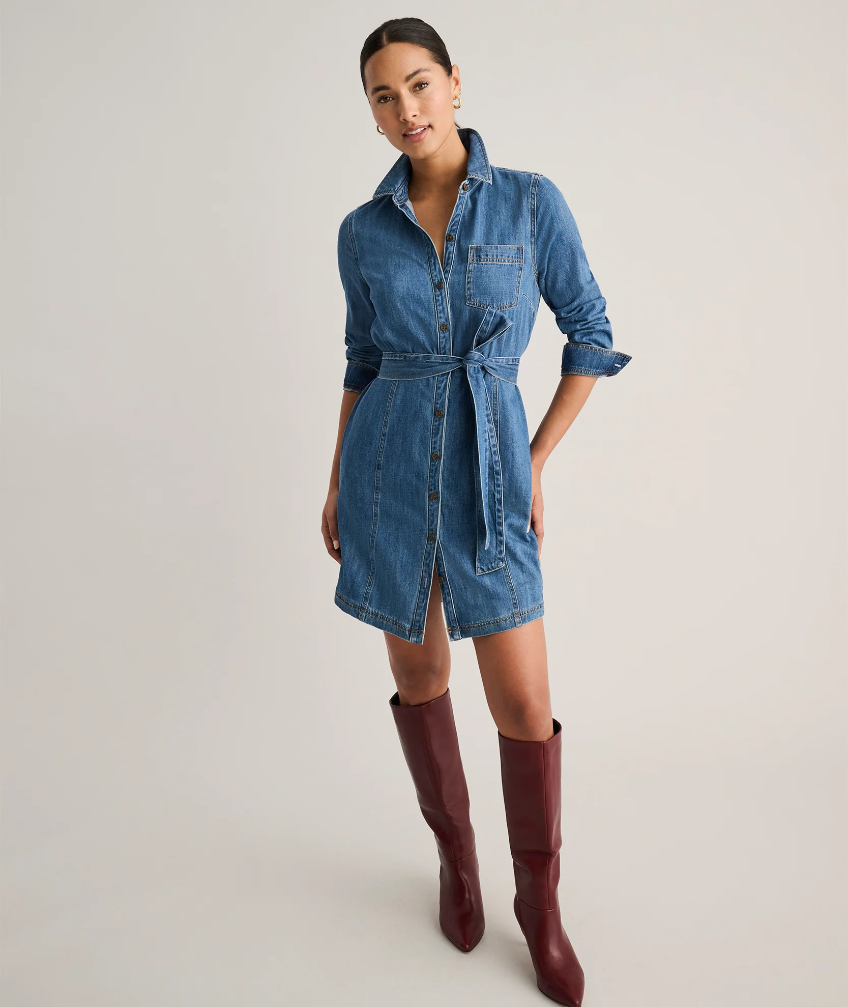 Denim Lea Shirt Dress - Image 3