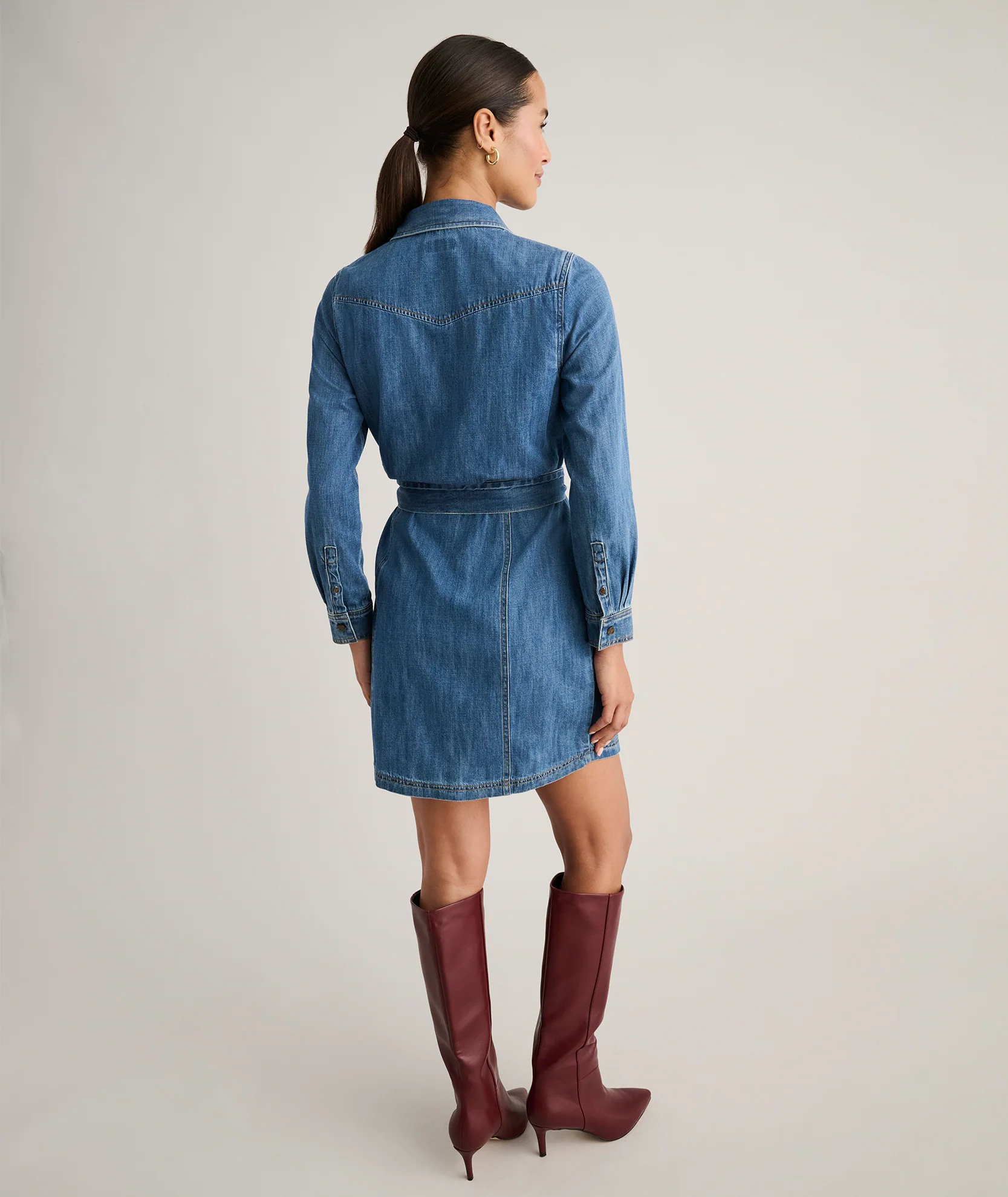 Denim Lea Shirt Dress - Image 4