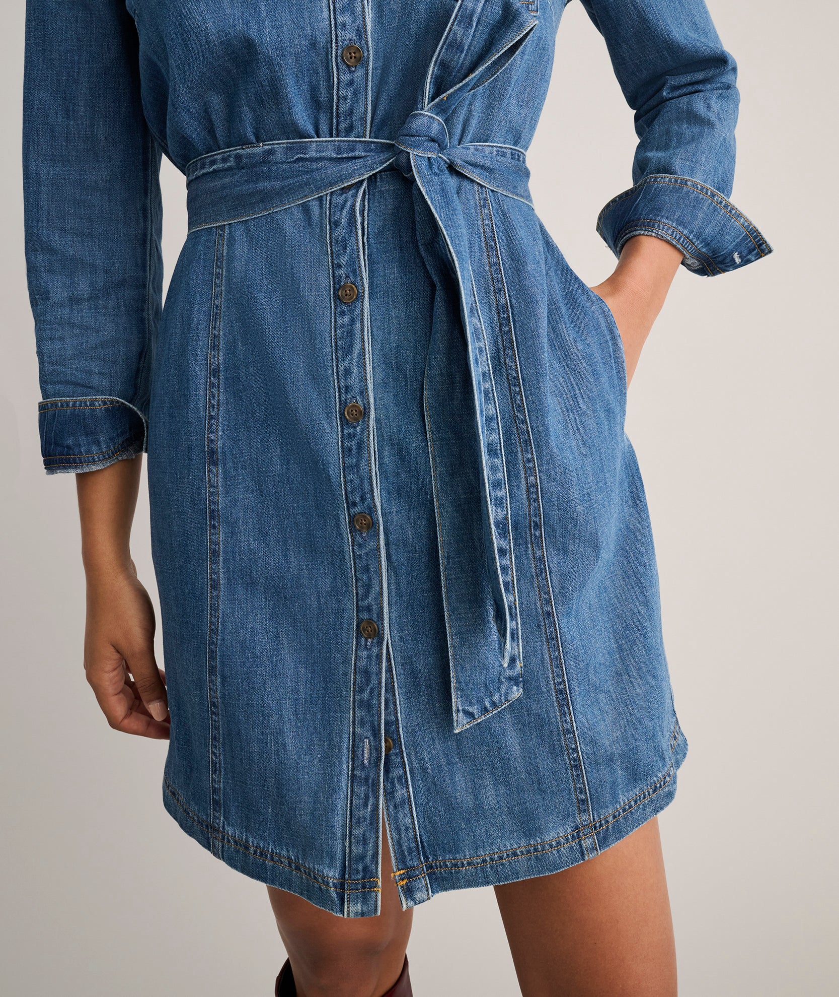 Denim Lea Shirt Dress - Image 5