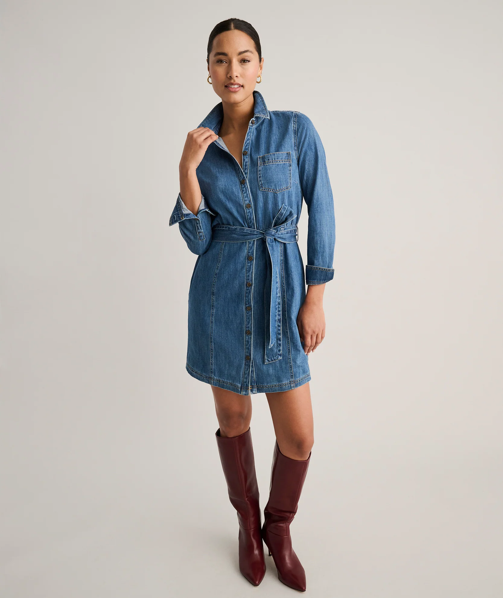 Denim Lea Shirt Dress - Image 6