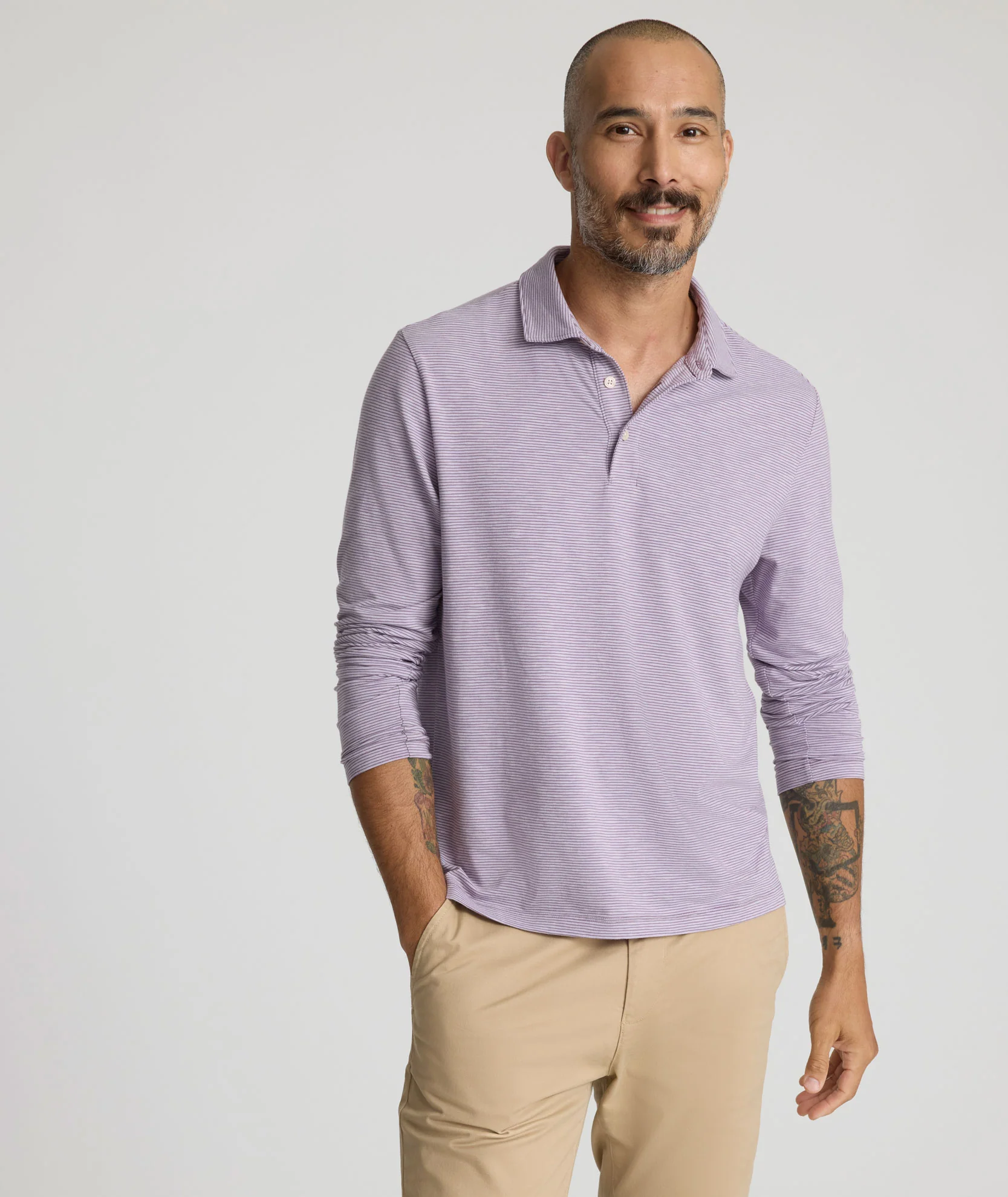 Jersey Slub Long-Sleeve Polo - FINAL SALE - Image 5