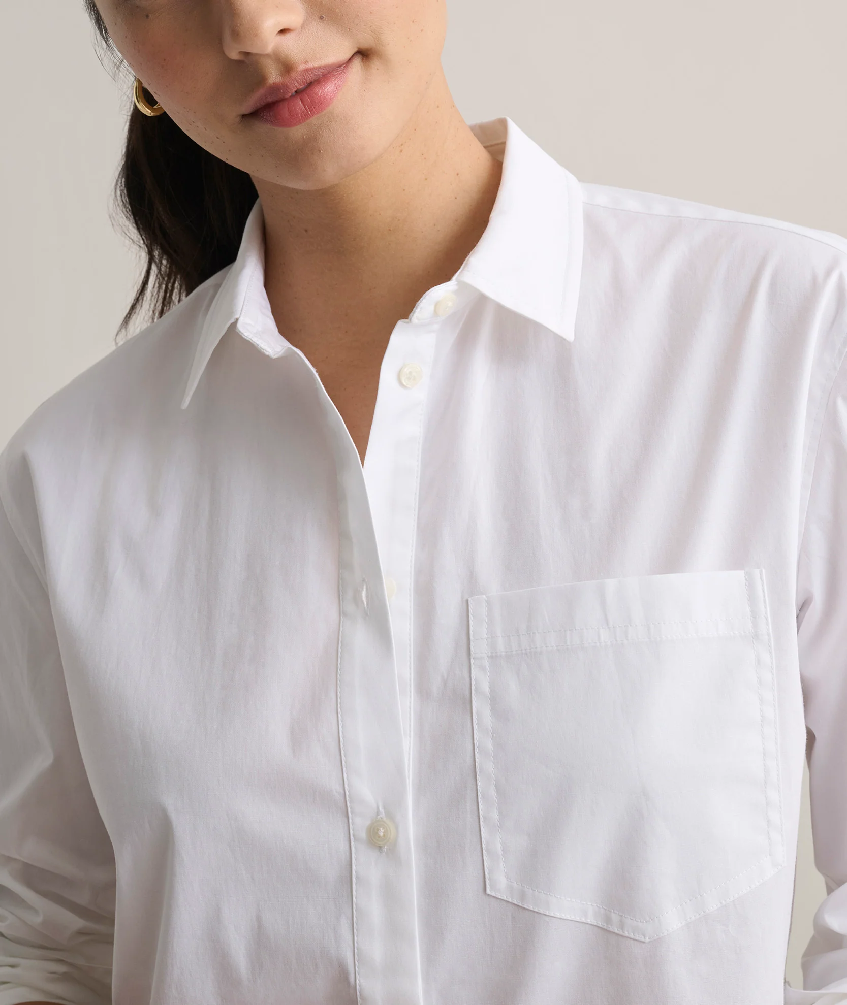 Stretch Cotton Relaxed Melanie Shirt - Image 3