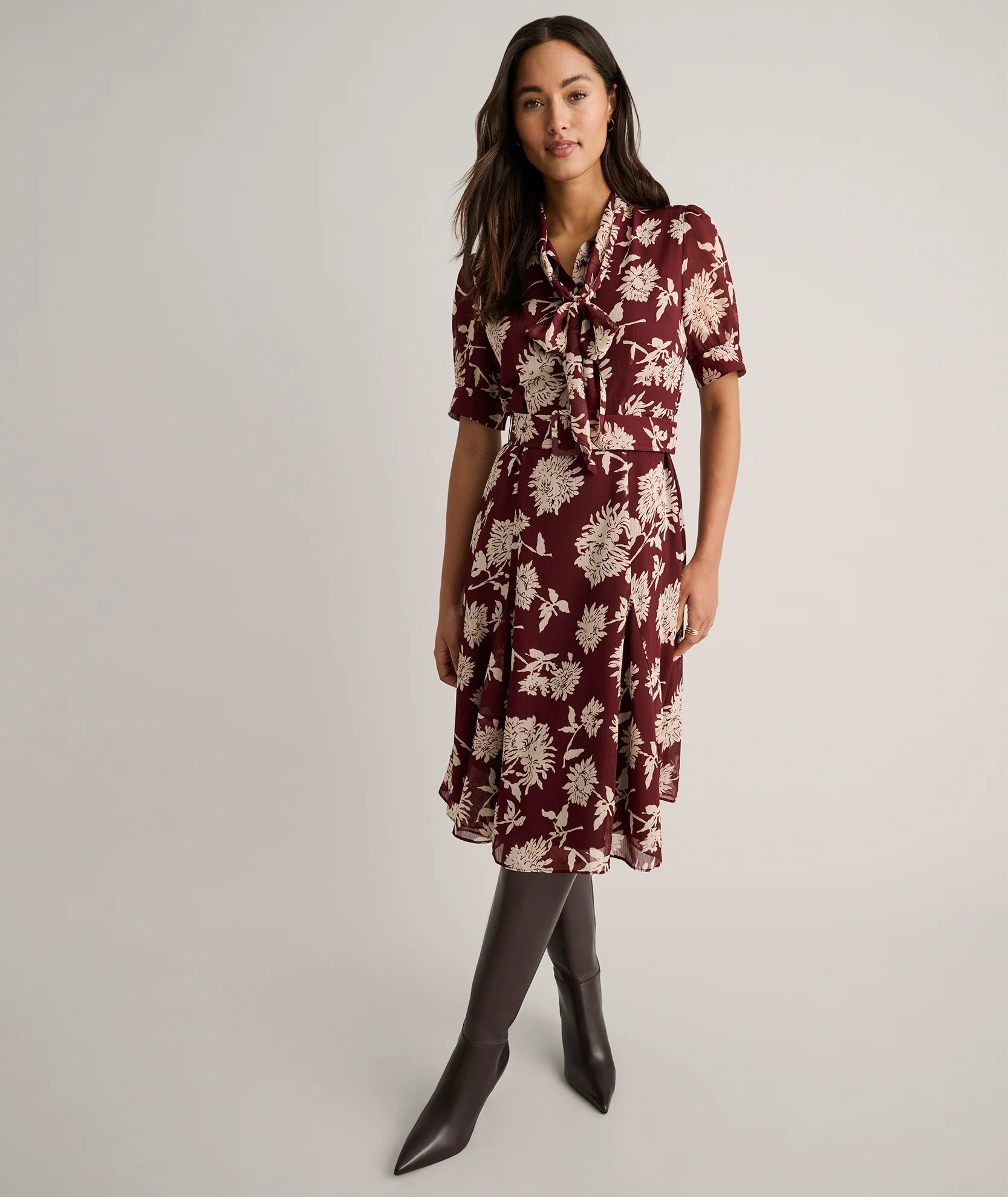 Floral Necktie Nadine Dress - Image 3