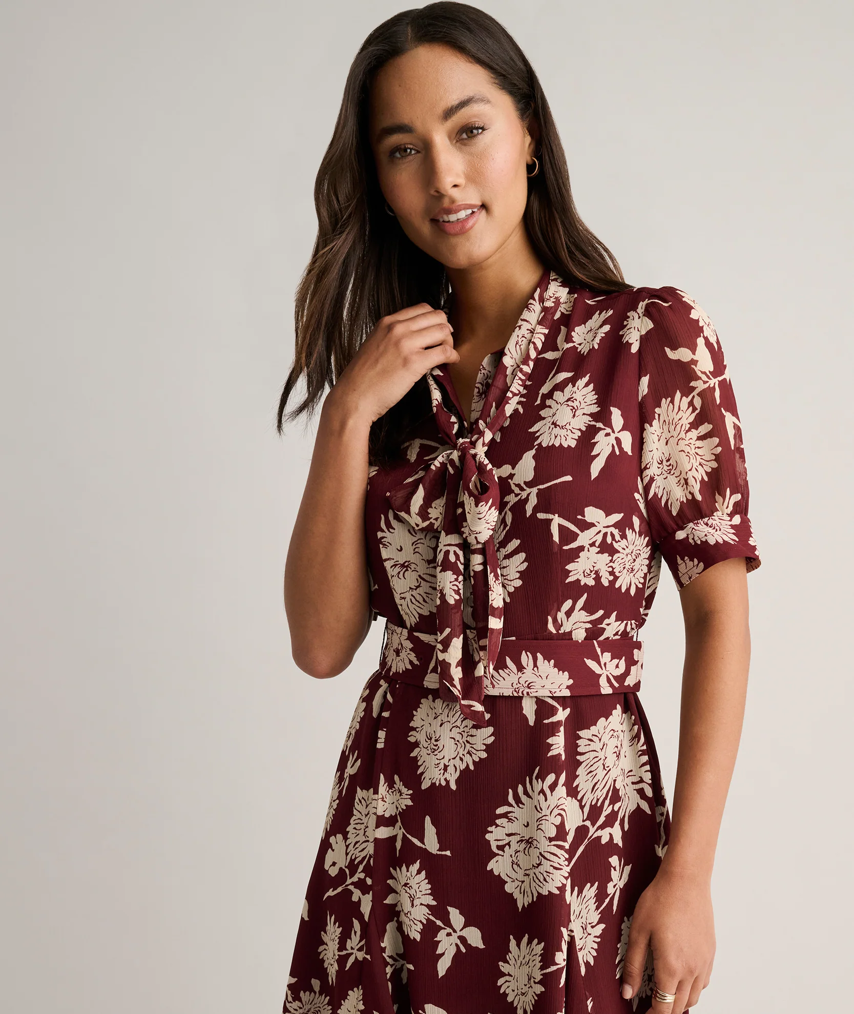 Floral Necktie Nadine Dress - Image 5