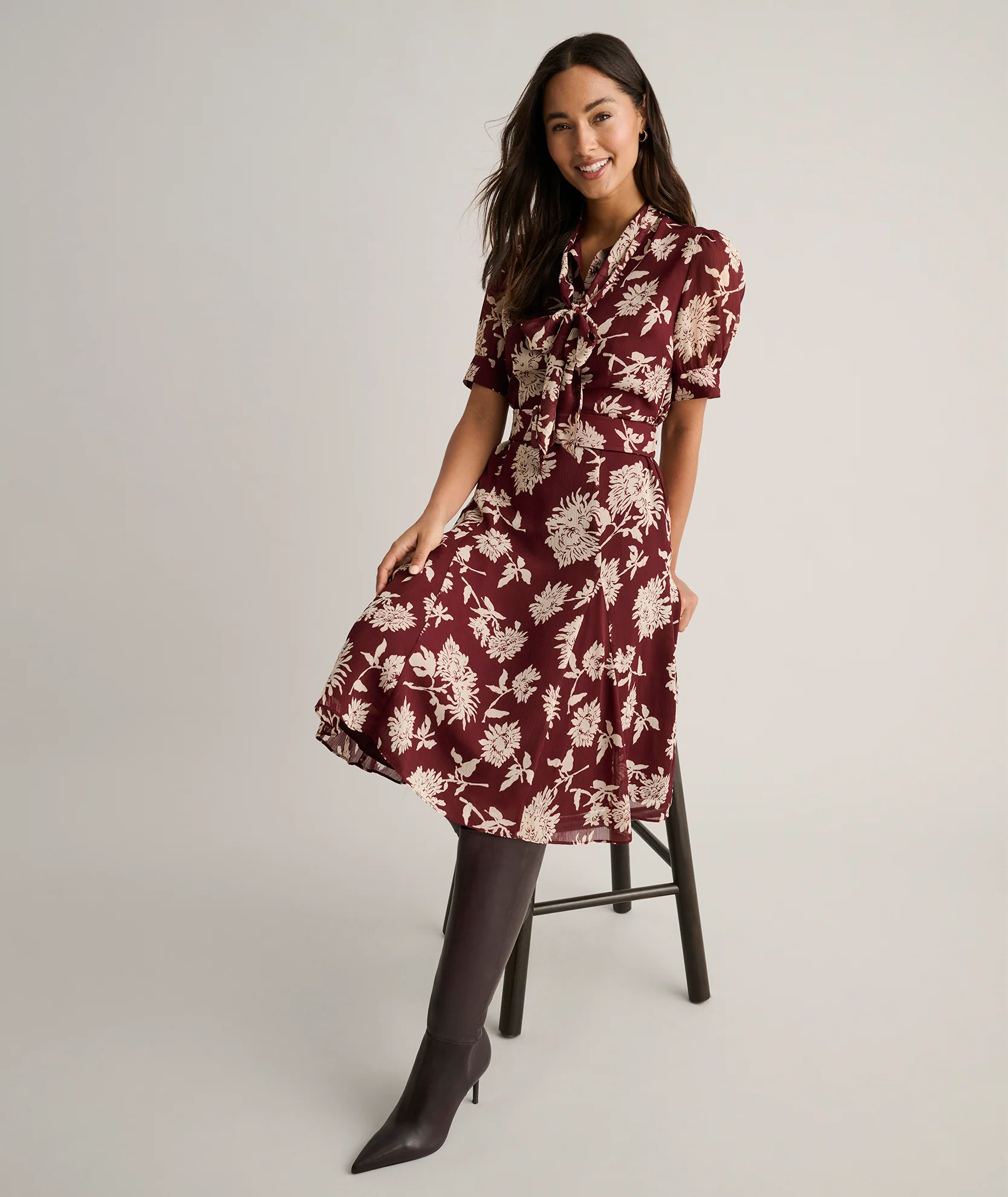 Floral Necktie Nadine Dress - Image 6