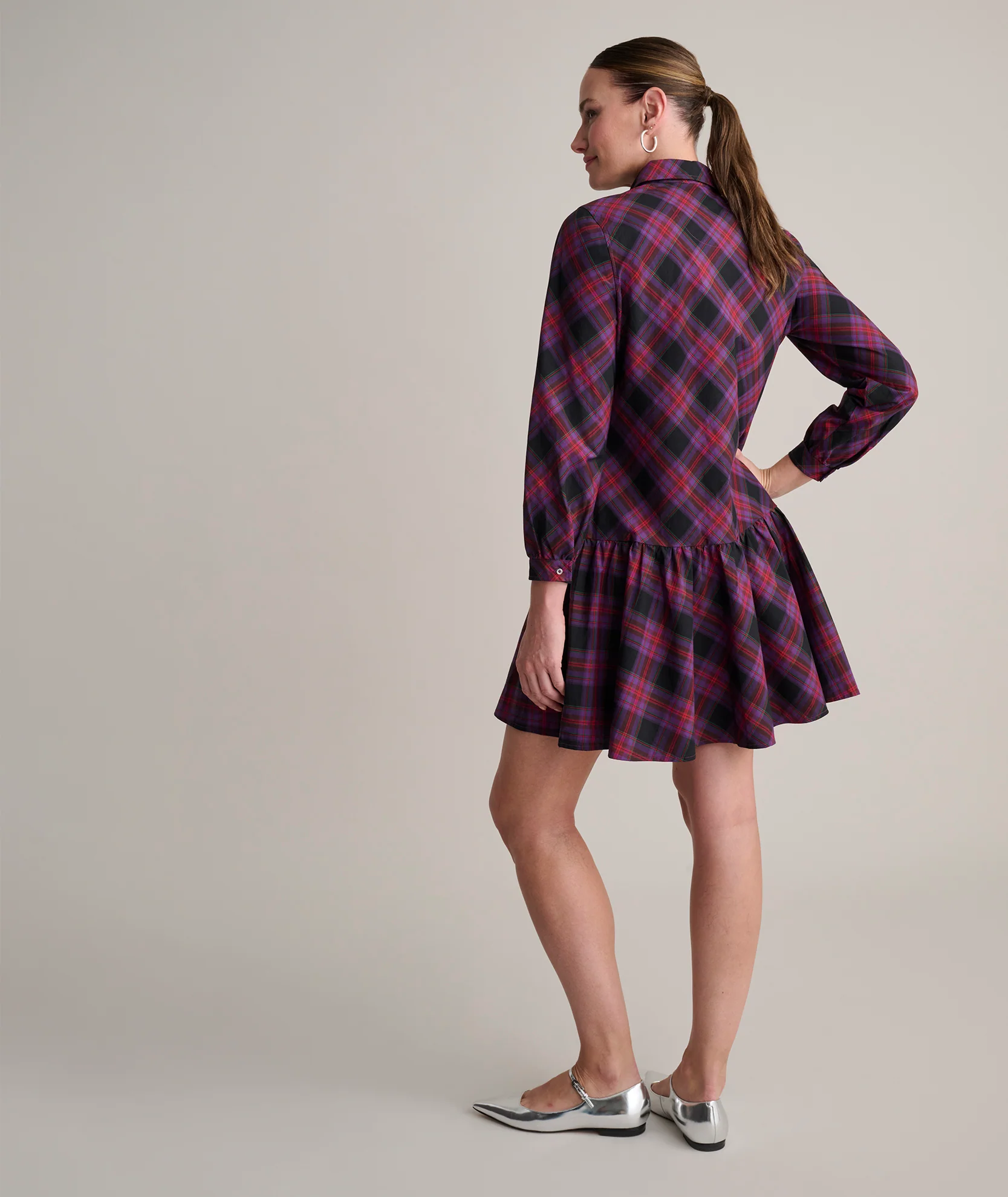 Cotton Plaid Reese Shirt Dress - Image 4