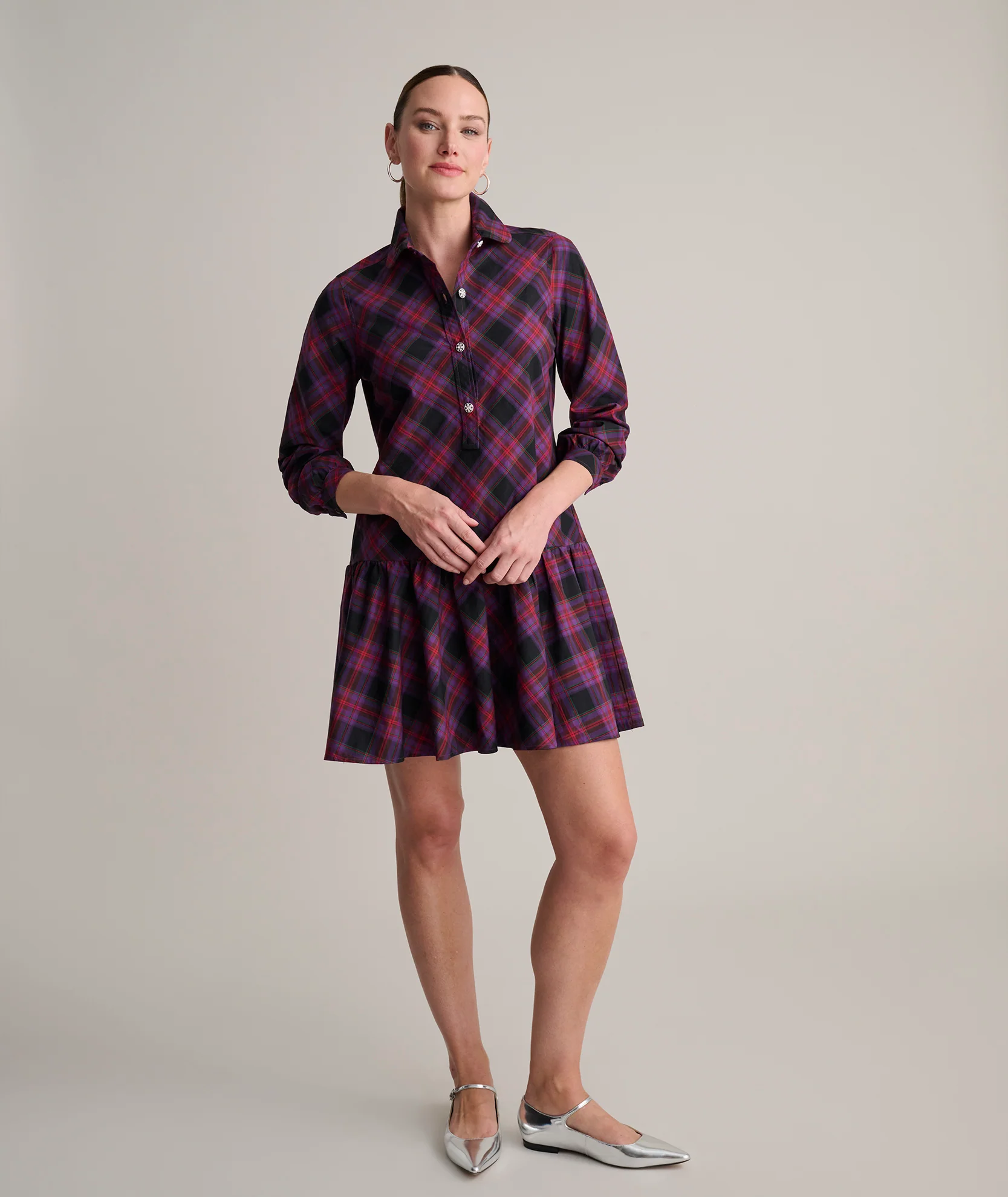 Cotton Plaid Reese Shirt Dress - Image 6