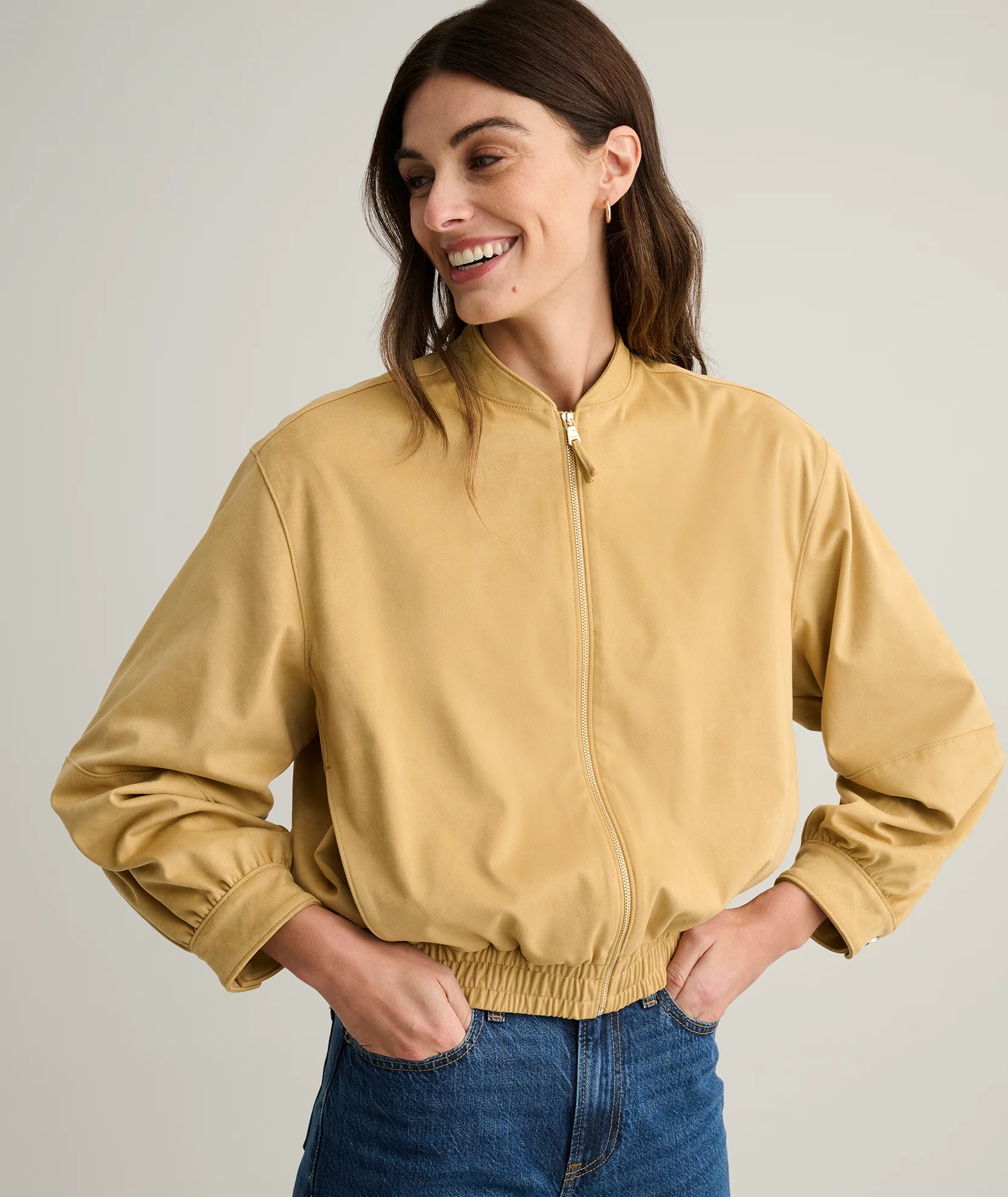 Faux Suede Zadie Bomber Jacket - Image 6