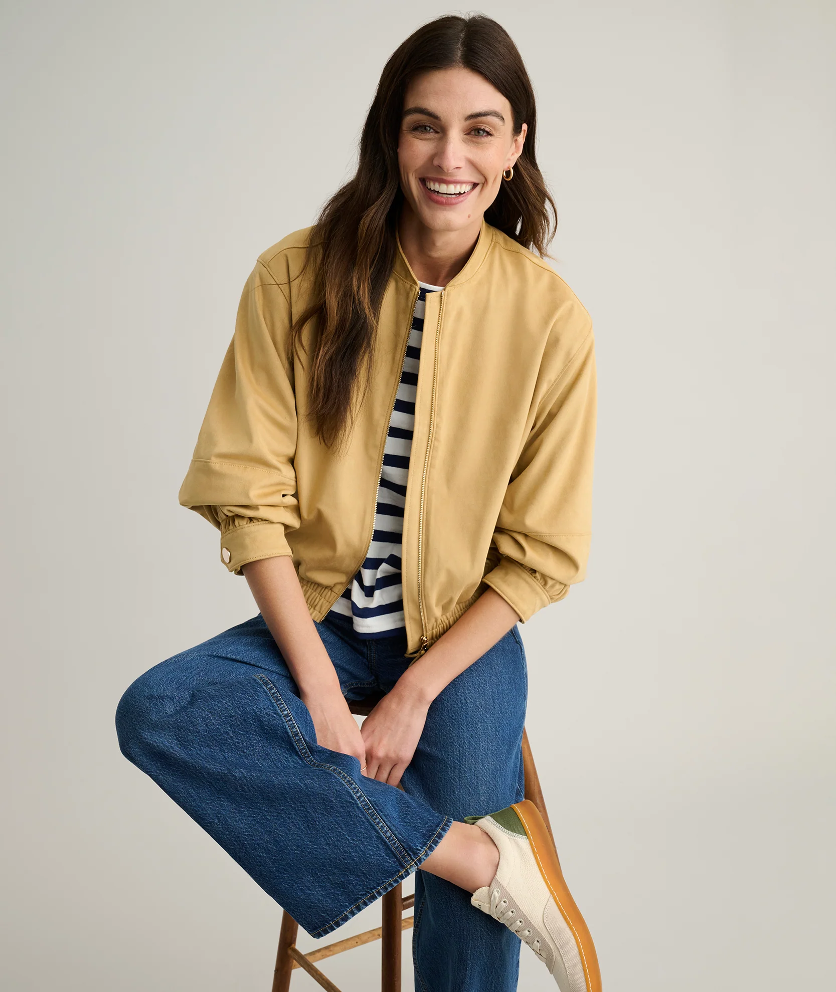 Faux Suede Zadie Bomber Jacket - Image 7